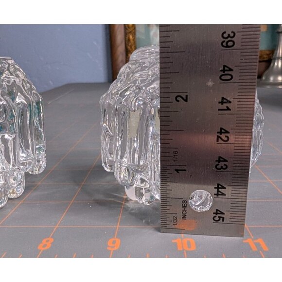 Kosta Boda Goran Warff Crystal Votive Candle Holders Set of 2 - Picture 12 of 16